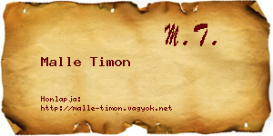 Malle Timon névjegykártya